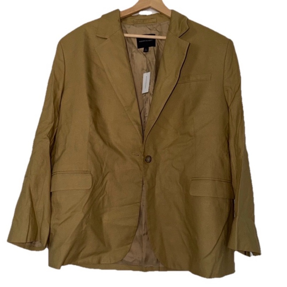 Banana Republic Tan Classic Linen Blend Blazer Sz. L